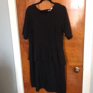 Black peplum cocktail dress
